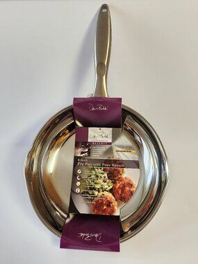 David Burke Regency 8" Fry Pan With Pour Spouts Stainless Steel Commercial Grade